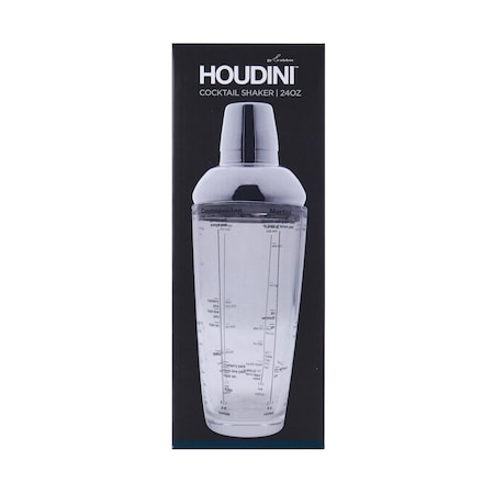 Houdini Houdini 24 oz Clear Glass/Stainless Steel Cocktail Shaker H4-013604T